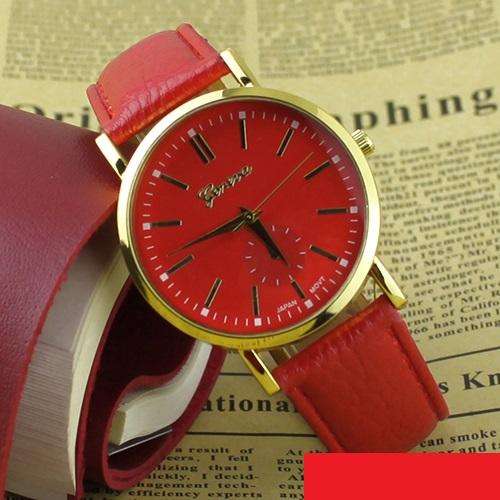 Ladies Elegant GENEVA Leather Band Watch